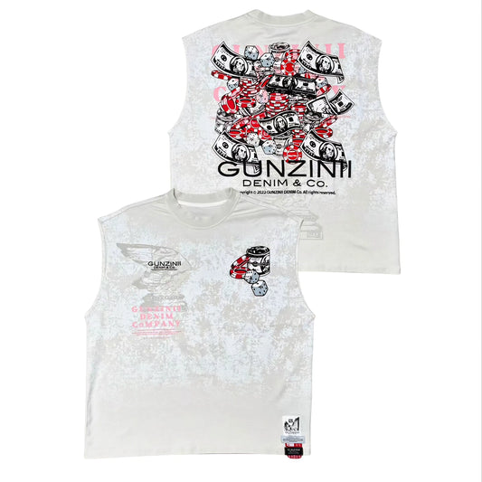 Gunzinii Money Dice Sleeveless T-shirt (Natural)