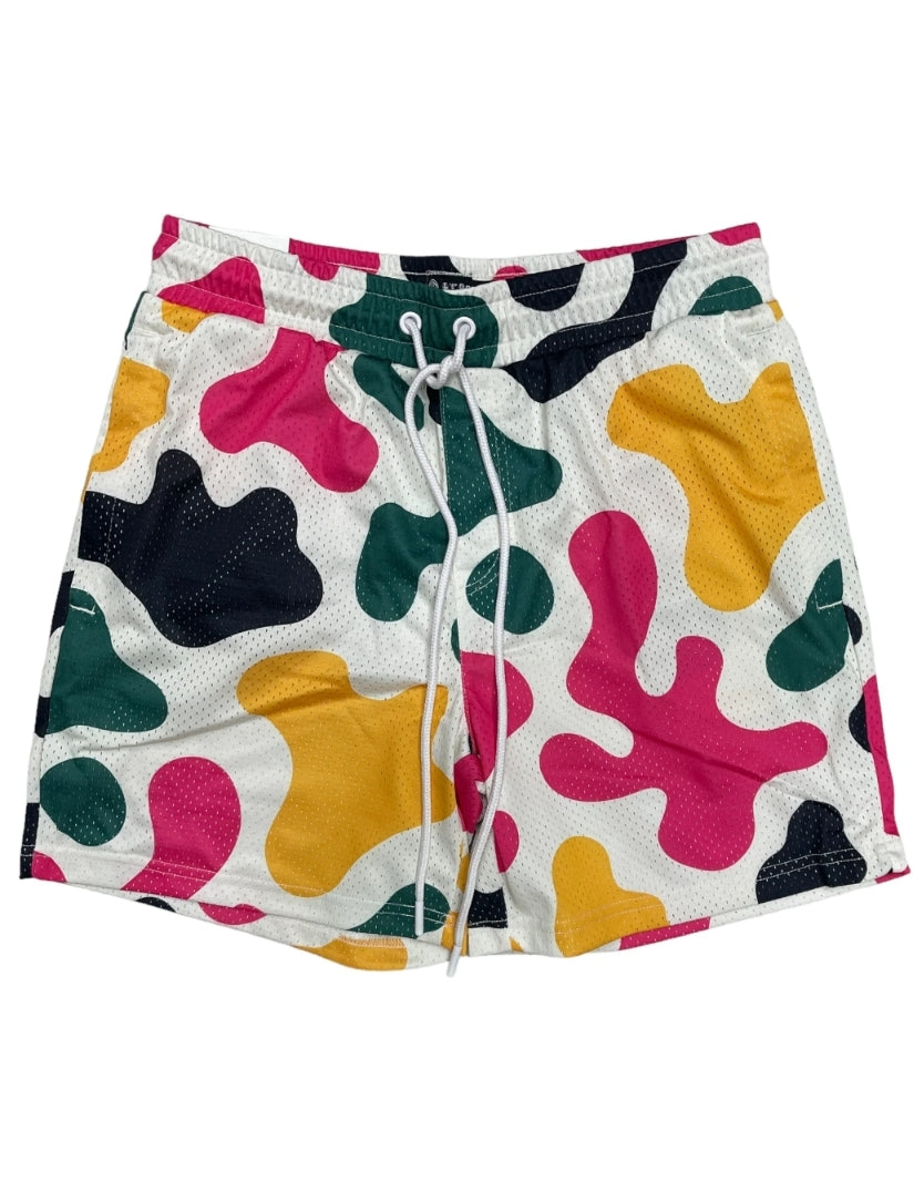 Rebel Minds Colorful Camo Mesh Shorts