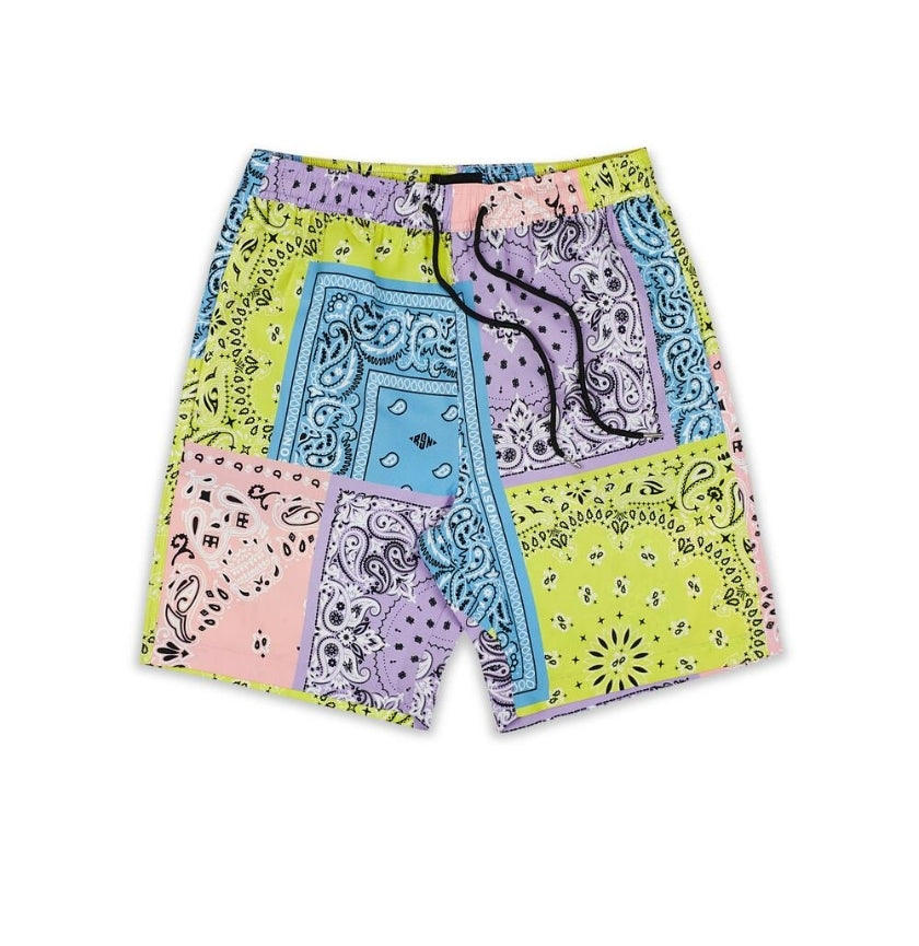 Reason Bandana Multi Paisley Swim Shorts