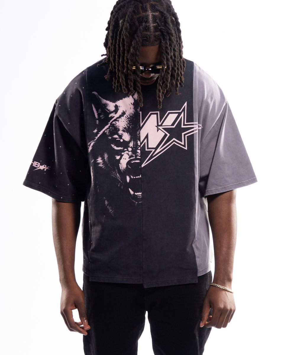 Wrathboy Lone Wolf Rhinestone T-shirt