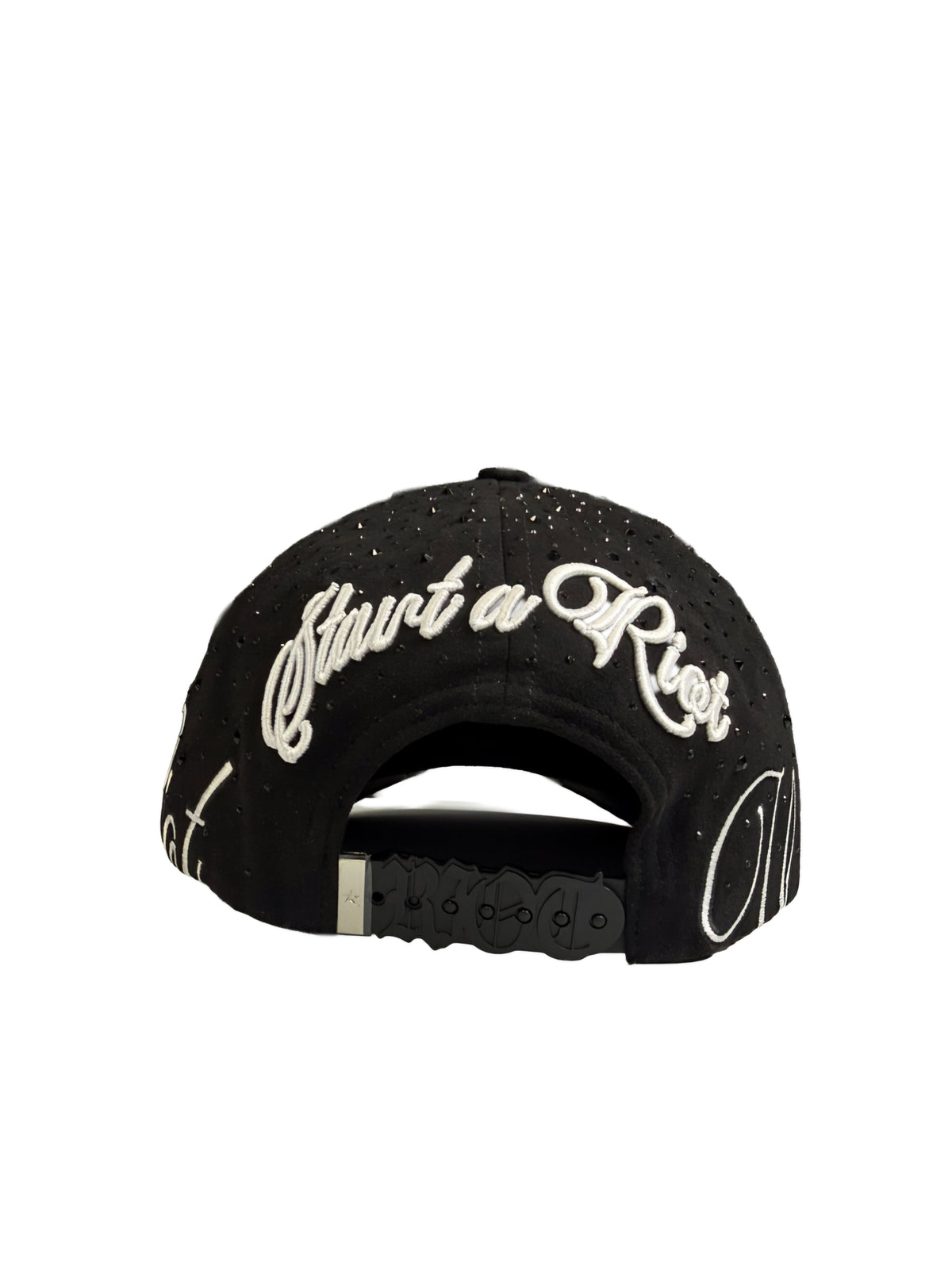 Wknd Riot Sex Black Rhinestone Suede Hat