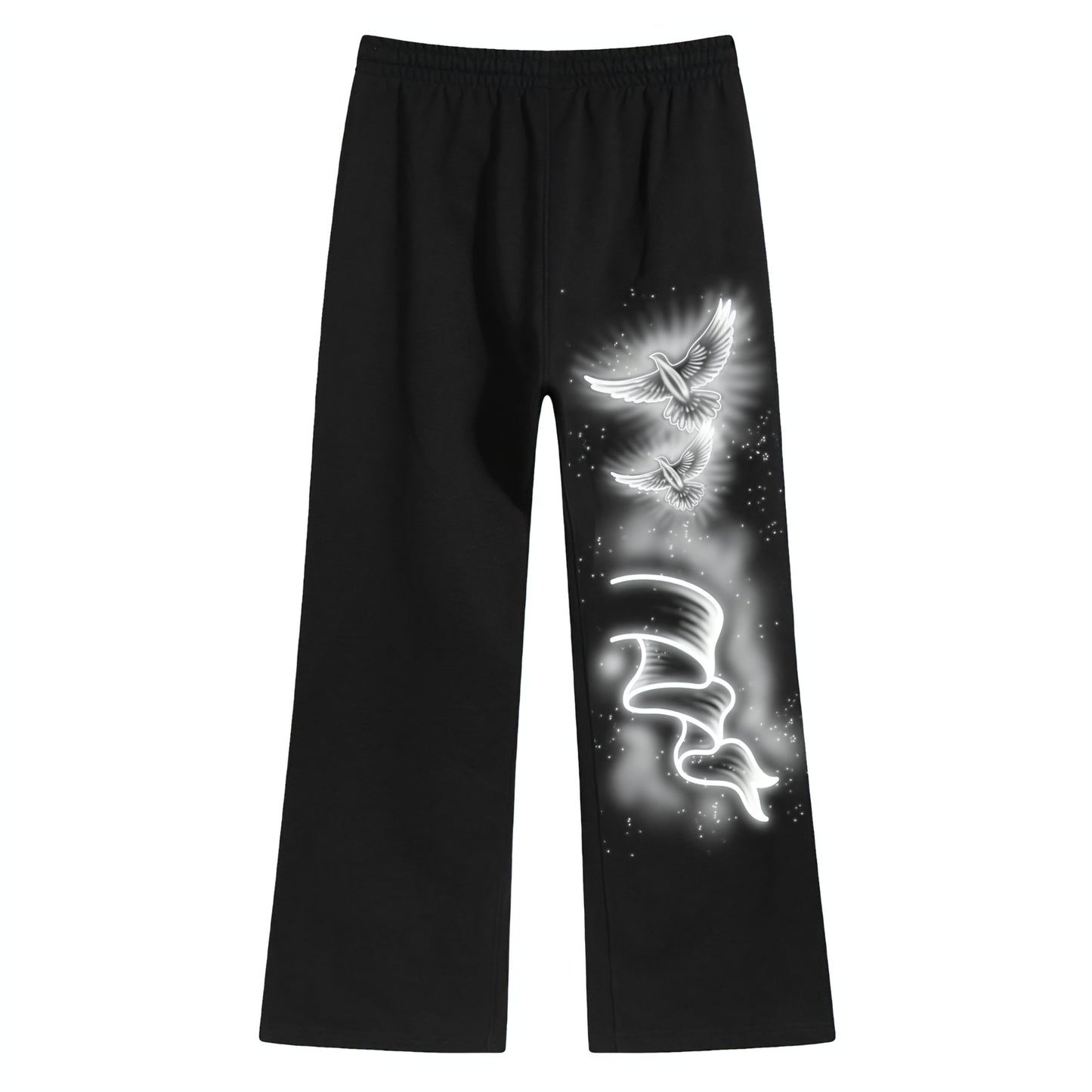 Wknd Riot Airbrush Rhinestone Stacked Sweatpants