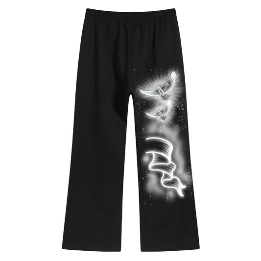 Wknd Riot Airbrush Rhinestone Stacked Sweatpants
