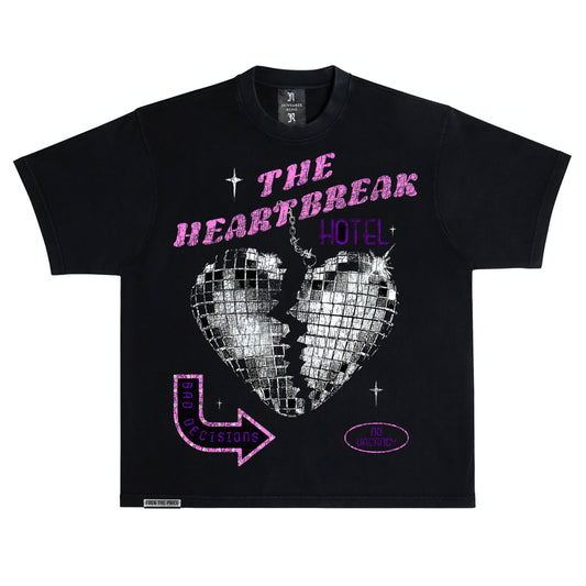 November Reine Heartbreak Hotel Luxury Heavyweight T-shirt With Rhinestones