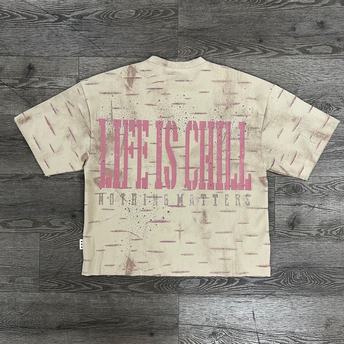 BKYS Life Chill Rhinestone Cropped T-shirt