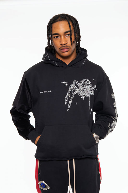 Vie Richie Venom Spider Rhinestone Hoodie