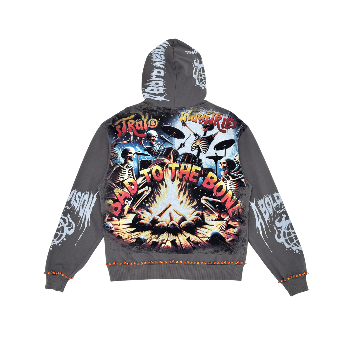 Stray A Bold Vision Rhinestone Full Zip Premium Hoodie