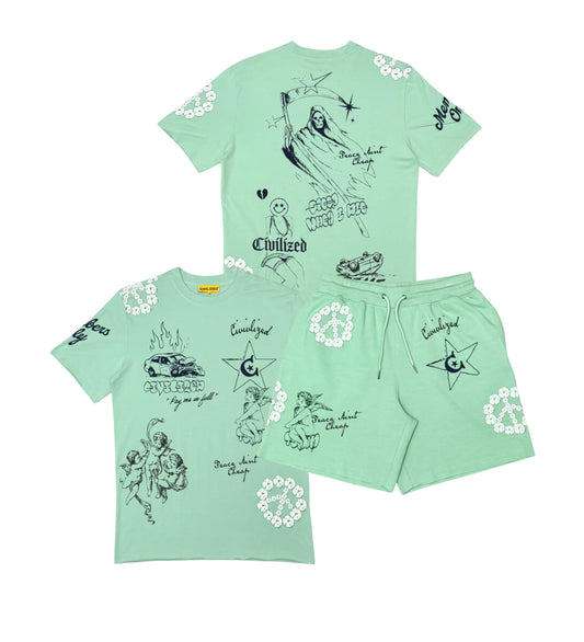 Civilized Graffiti T-shirt & Matching Short Set