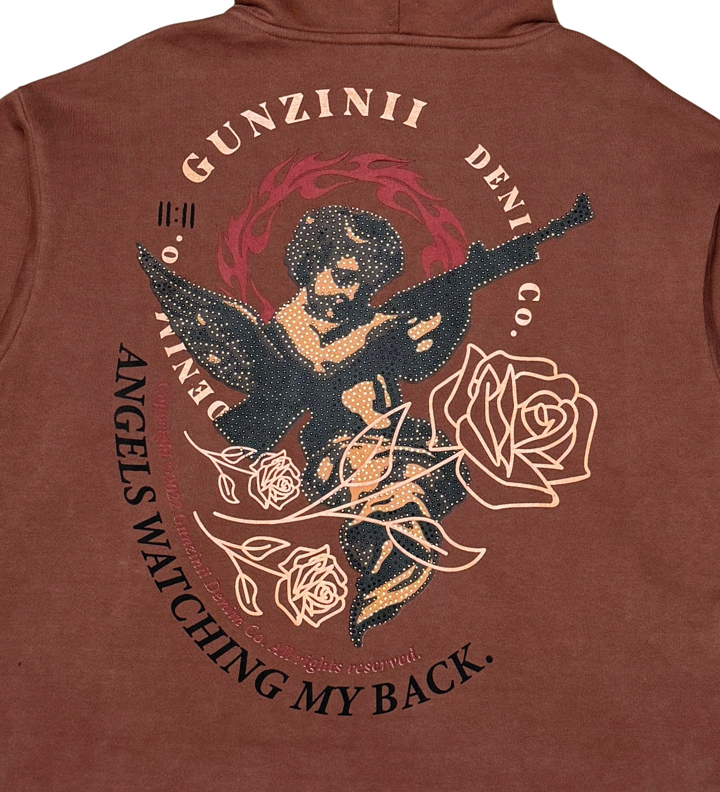 Gunzinii Watching My Back Cropped Zip Down Hoodie