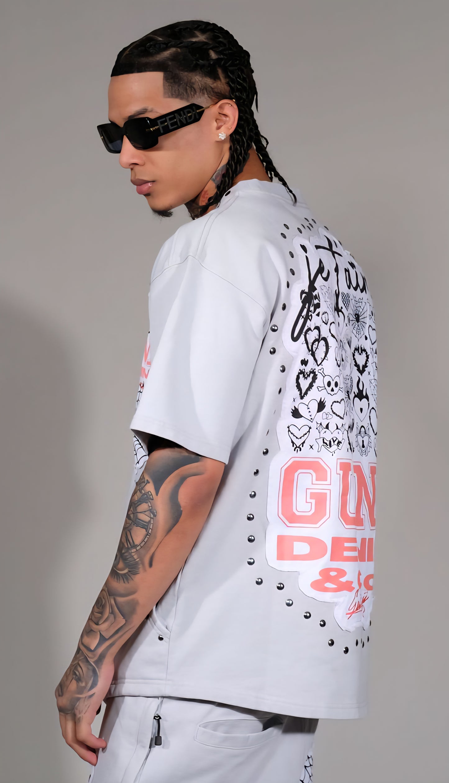 Gunzinii Web Of Love T-shirt & Matching Stacked Sweatpants
