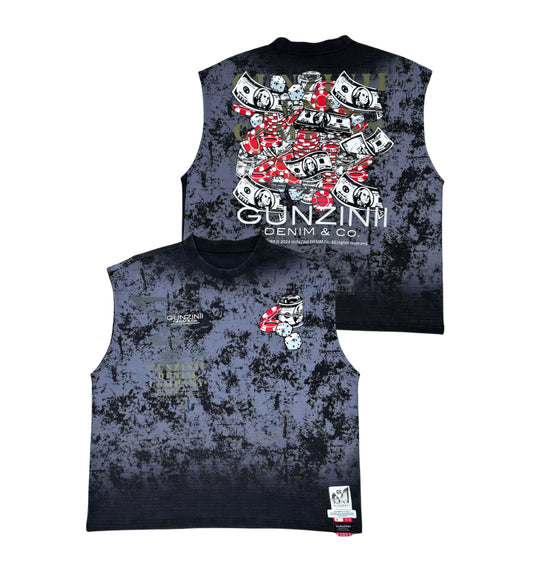 Gunzinii Money Dice Sleeveless T-shirt (Black)
