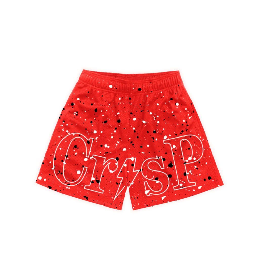 Crisp NYC Paint Splatter Shorts (Red)