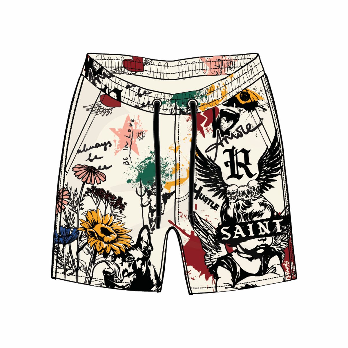 Rebel Minds Money Saint All Over Shorts