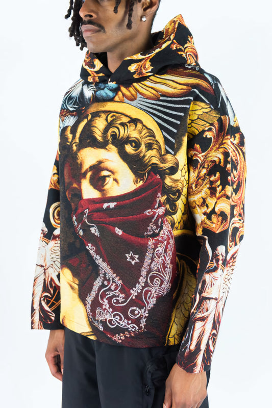 Rebel Minds Heavyweight Rhinestone Tapestry Saint Hoodie