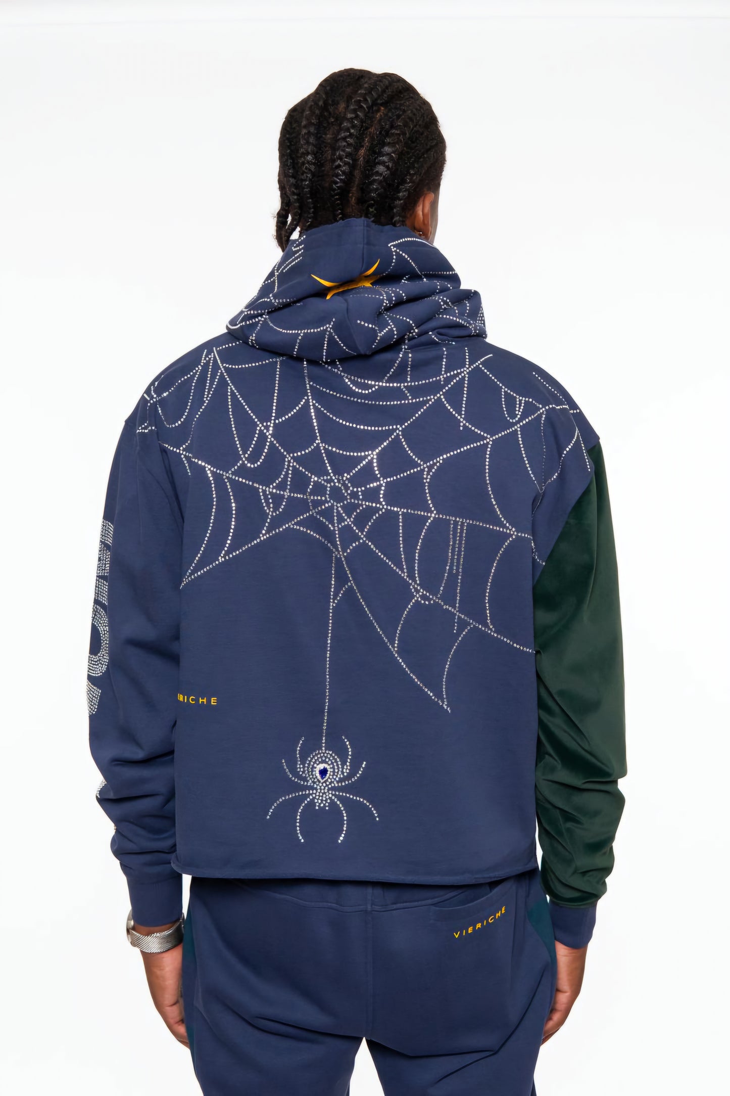 Vie Richie Venom Spider Rhinestone Hoodie (Navy)