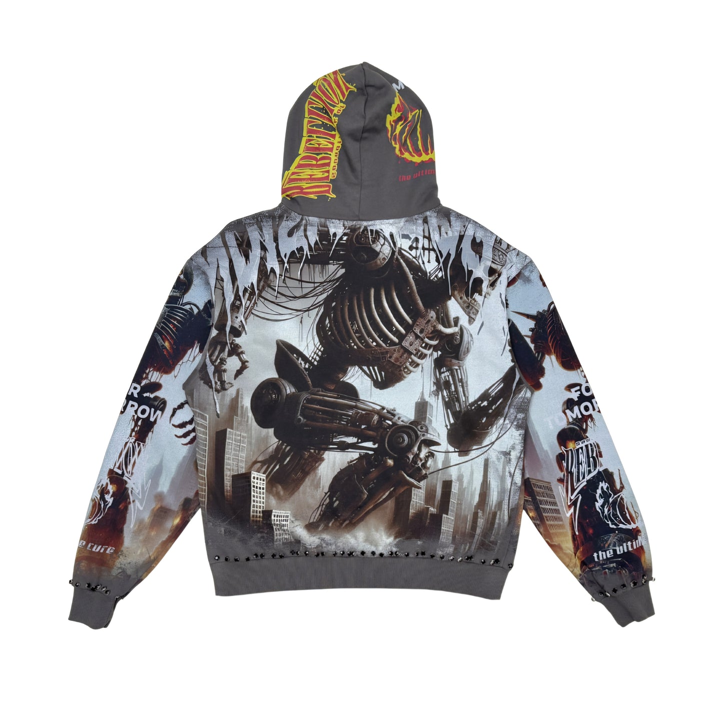 Stray Attack On Titan Rhinestone Full Zip Premium Hoodie