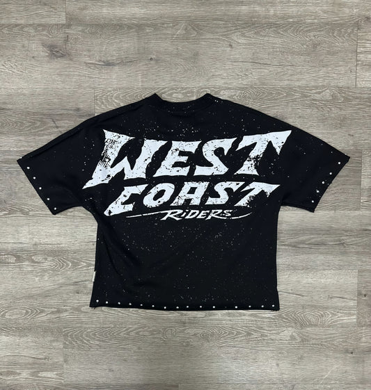 Black Keys Ghost Rider VVS Rhinestone Cropped T-shirt