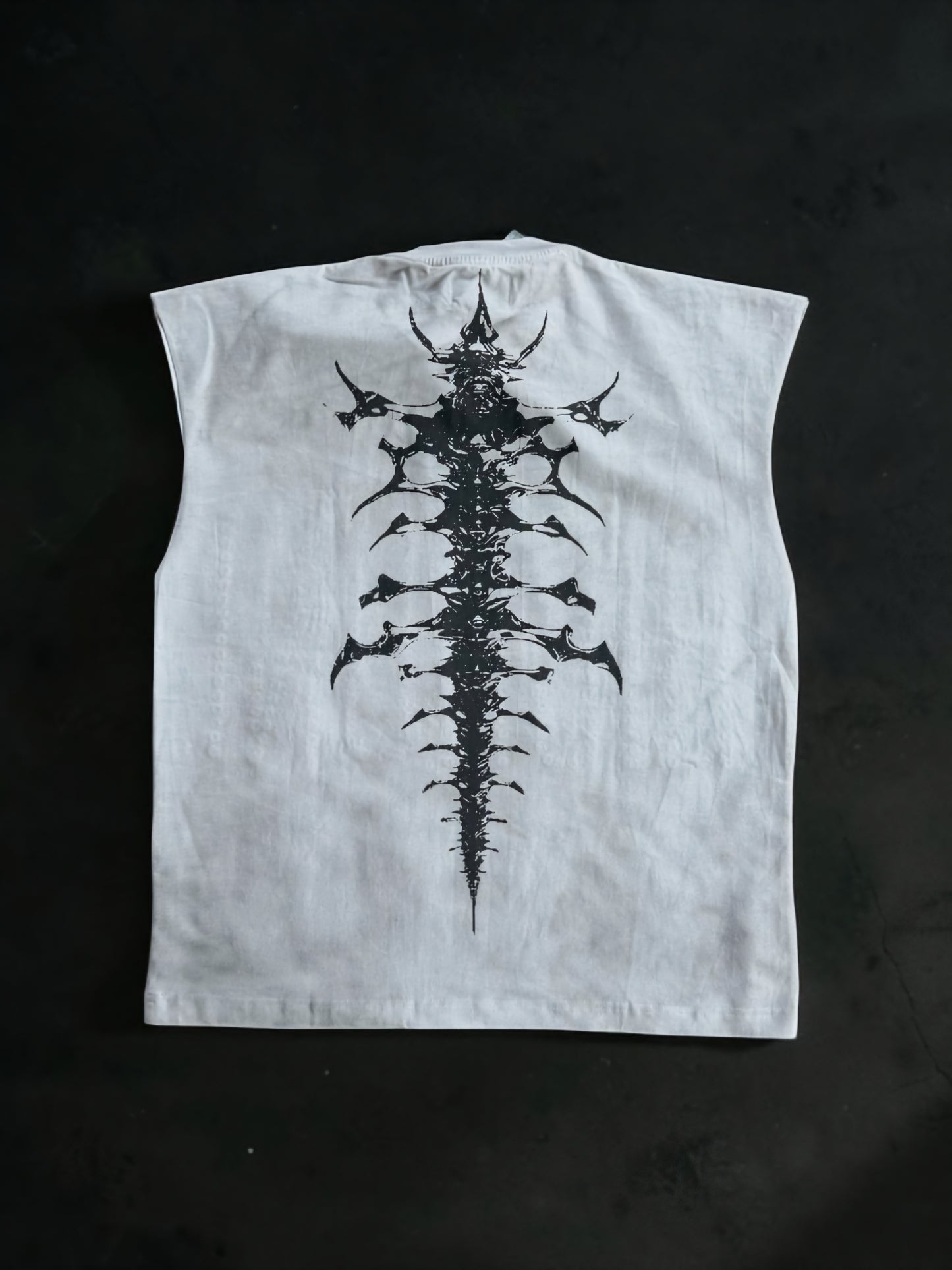 Rich Oni Metal Bones Studded Sleeveless T-shirt