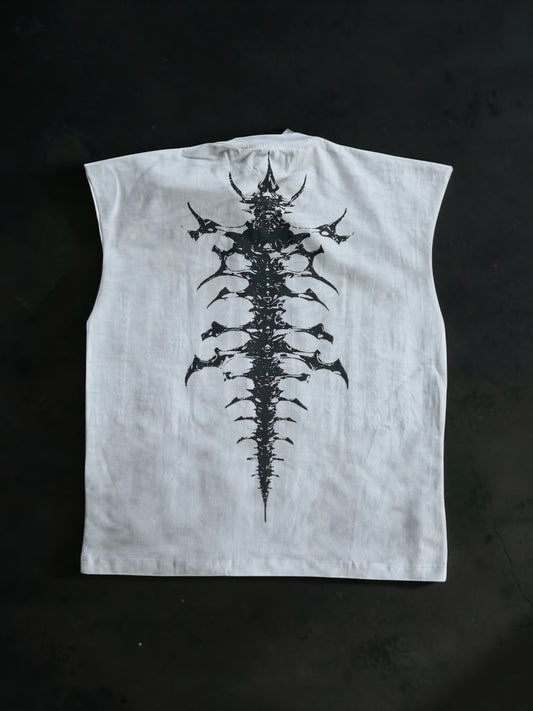 Rich Oni Metal Bones Studded Sleeveless T-shirt