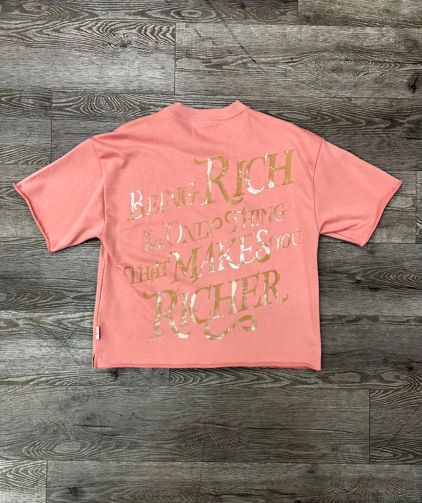 BKYS Richer Rhinestone Cropped T-shirt (Dusty Pink)