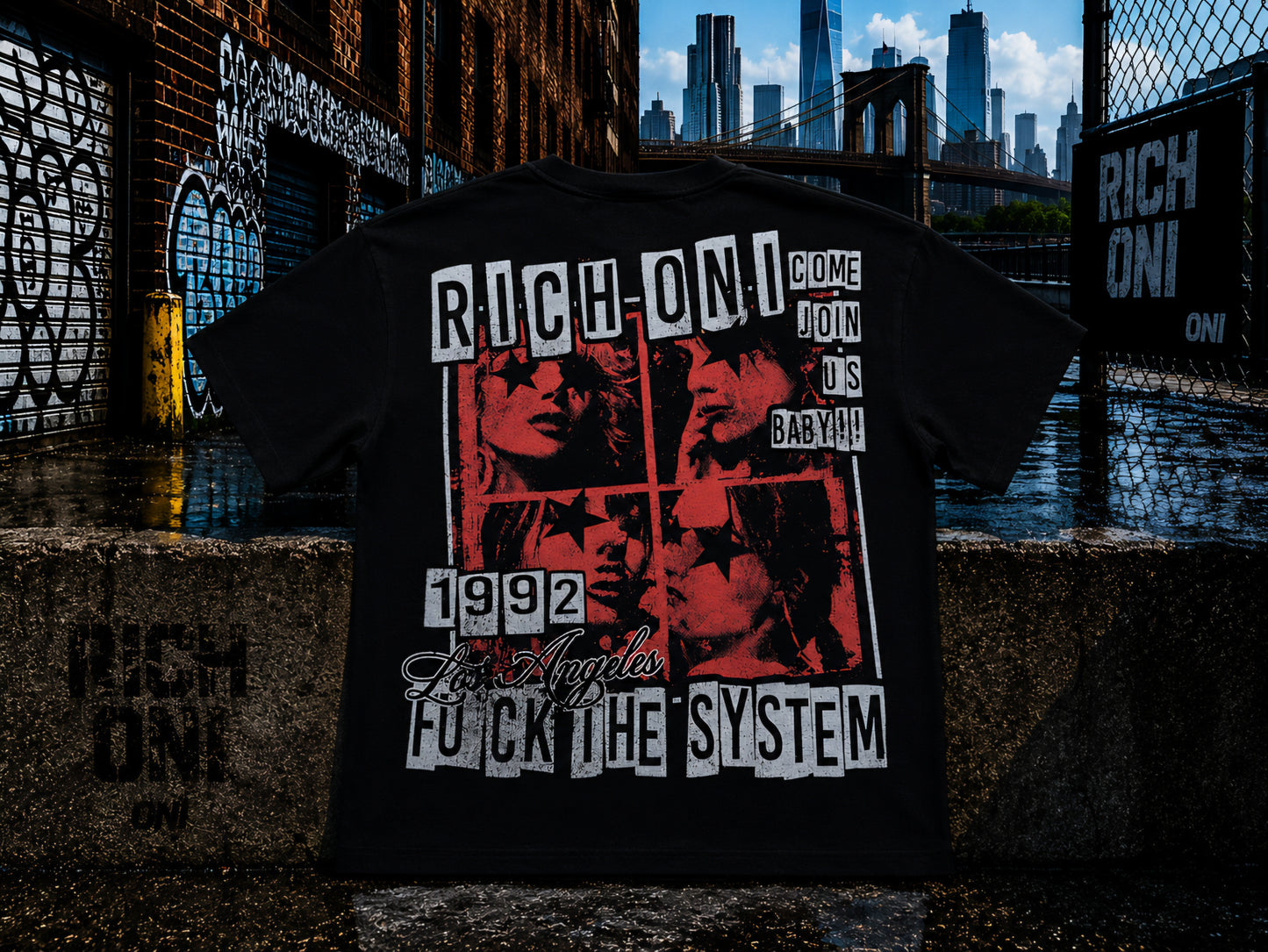 Rich Oni F*** The System Heavyweight T-shirt