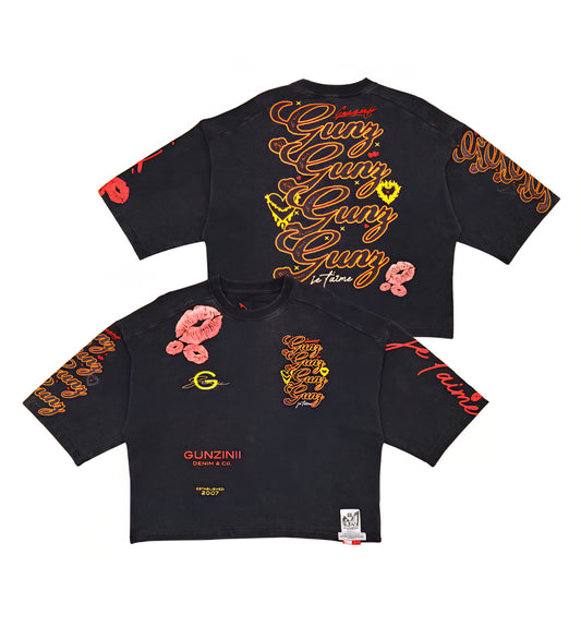 Gunzini Kiss Me Tshirt Cropped T-shirt