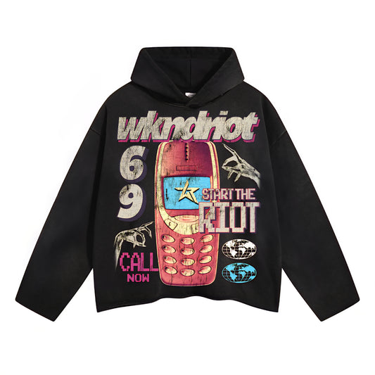 Wknd Riot Trapper Of The Year Cropped Hoodie