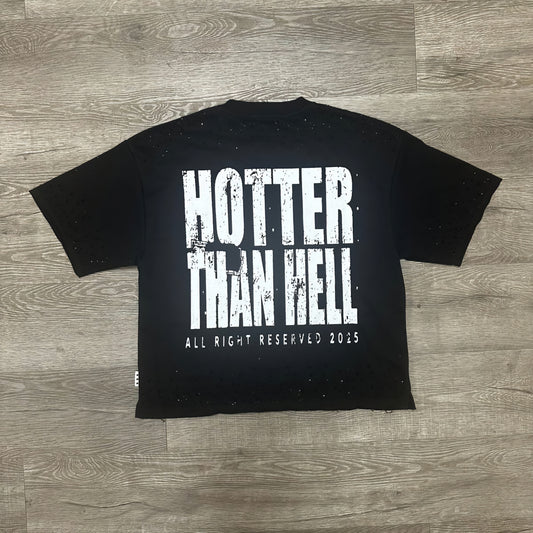 BKYS Hotter Than Hell Rhinestone Cropped T-shirt