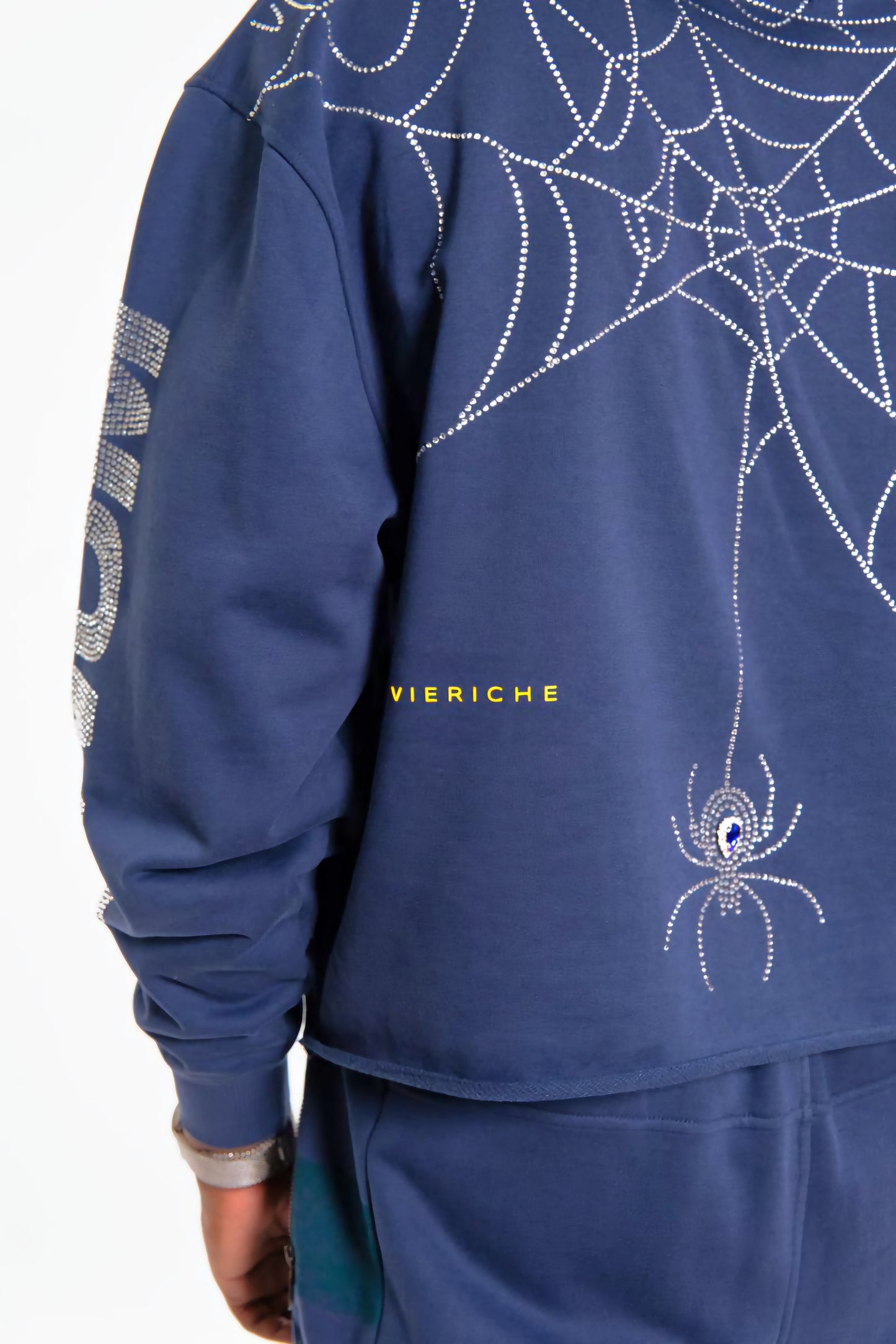 Vie Richie Venom Spider Rhinestone Hoodie (Navy)