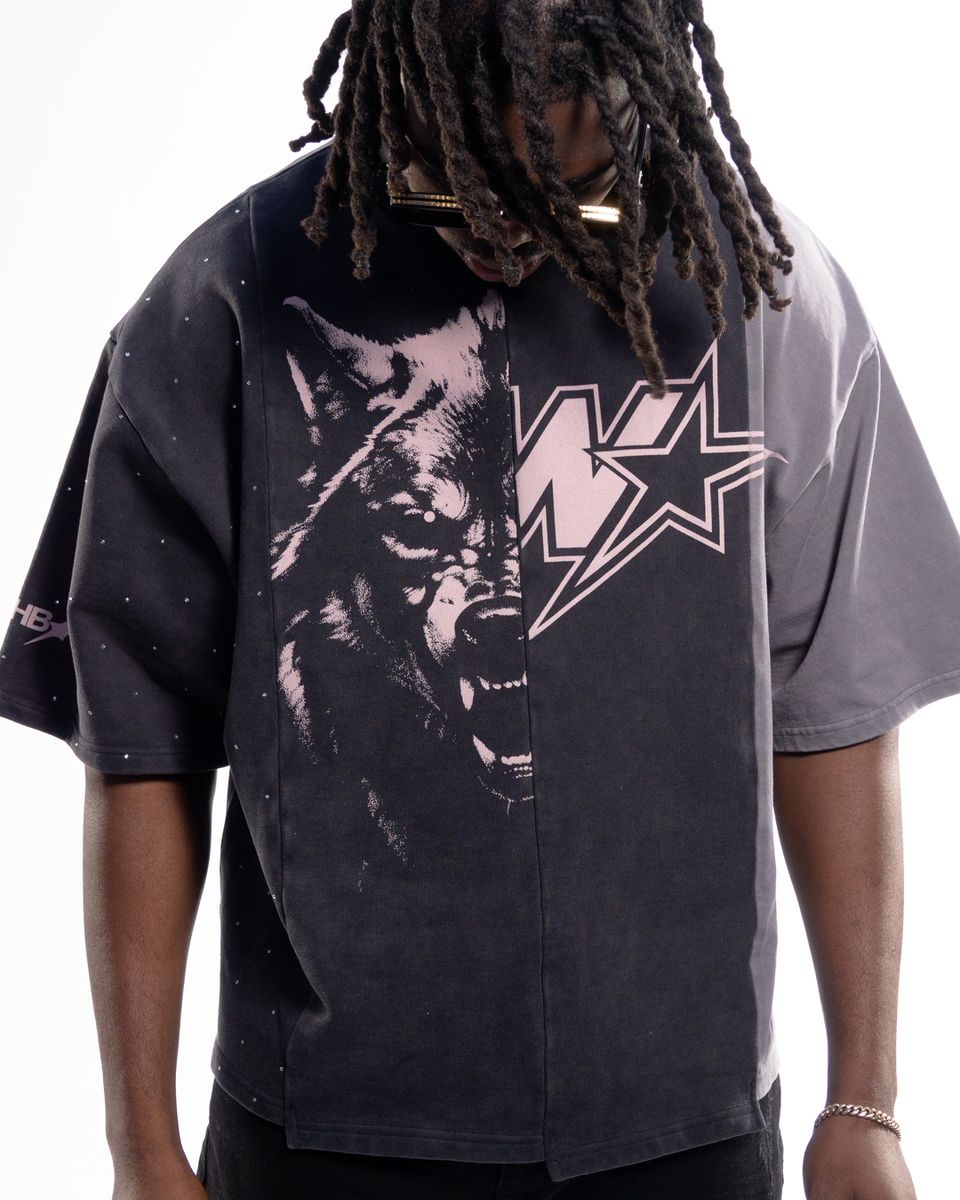Wrathboy Lone Wolf Rhinestone T-shirt