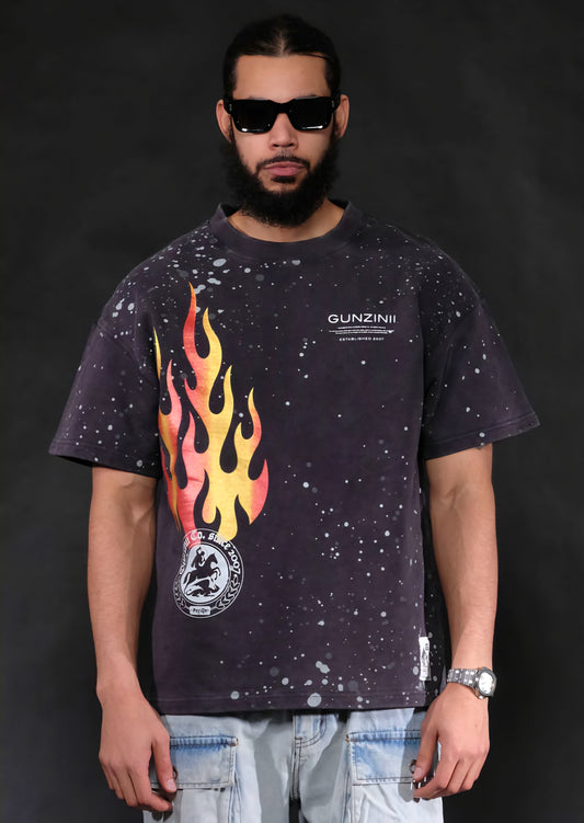 Gunzini Hard Rock Cropped Neck T-shirt