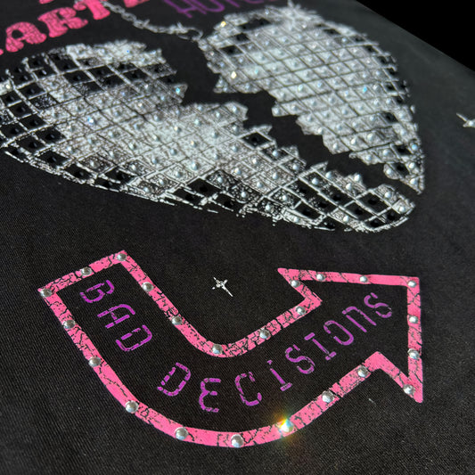 November Reine Heartbreak Hotel Luxury Heavyweight T-shirt With Rhinestones