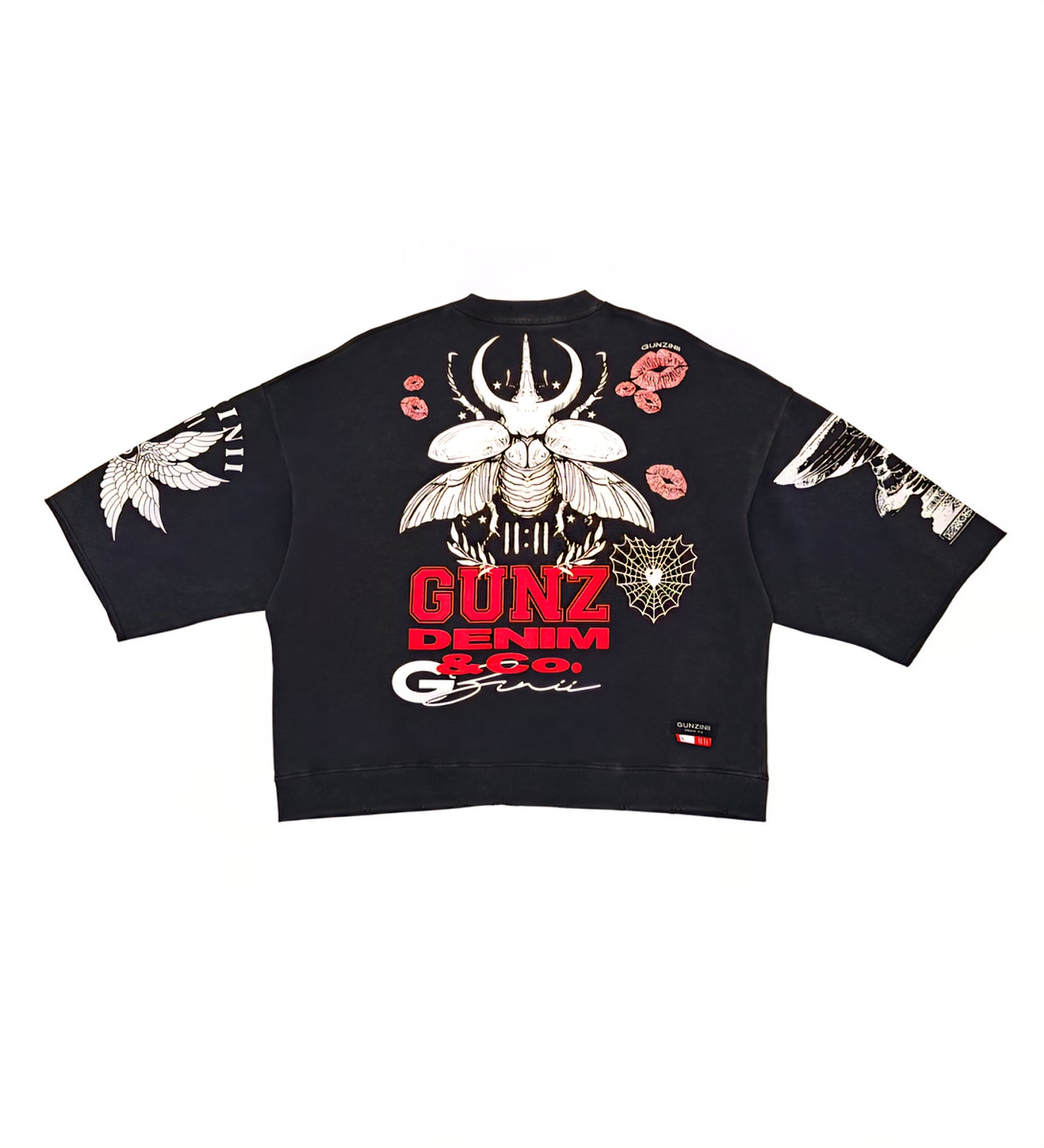 Gunzini Dragon Fly Full Zip Tshirt Cropped T-shirt