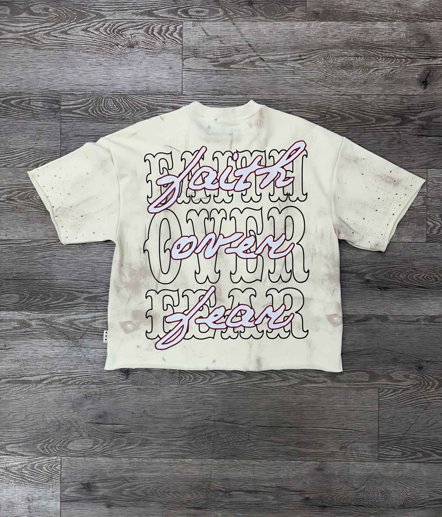 BKYS Faith Over Fear Rhinestone Cropped T-shirt