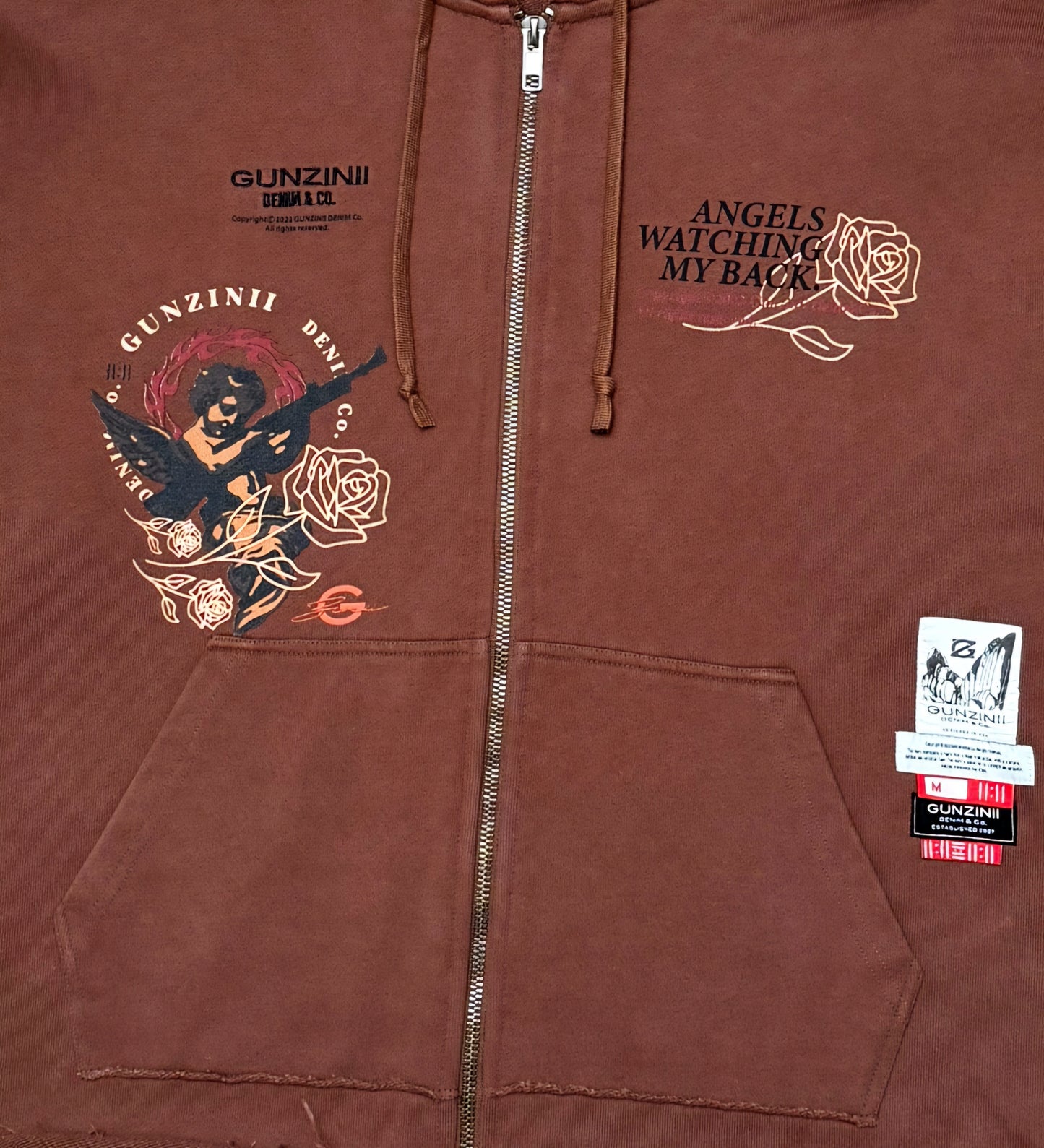 Gunzinii Watching My Back Cropped Zip Down Hoodie