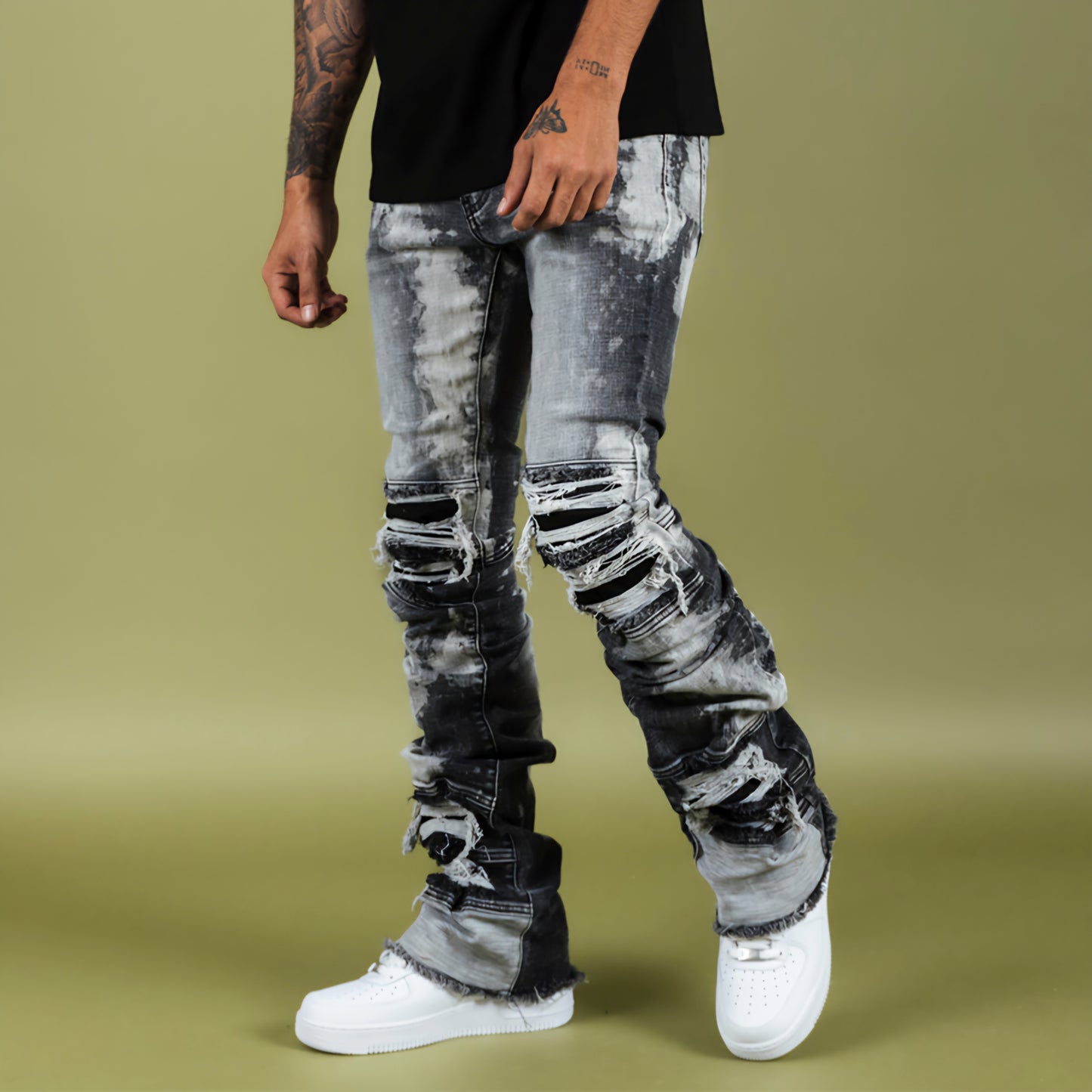 THRT Denim Marble Flare Denim