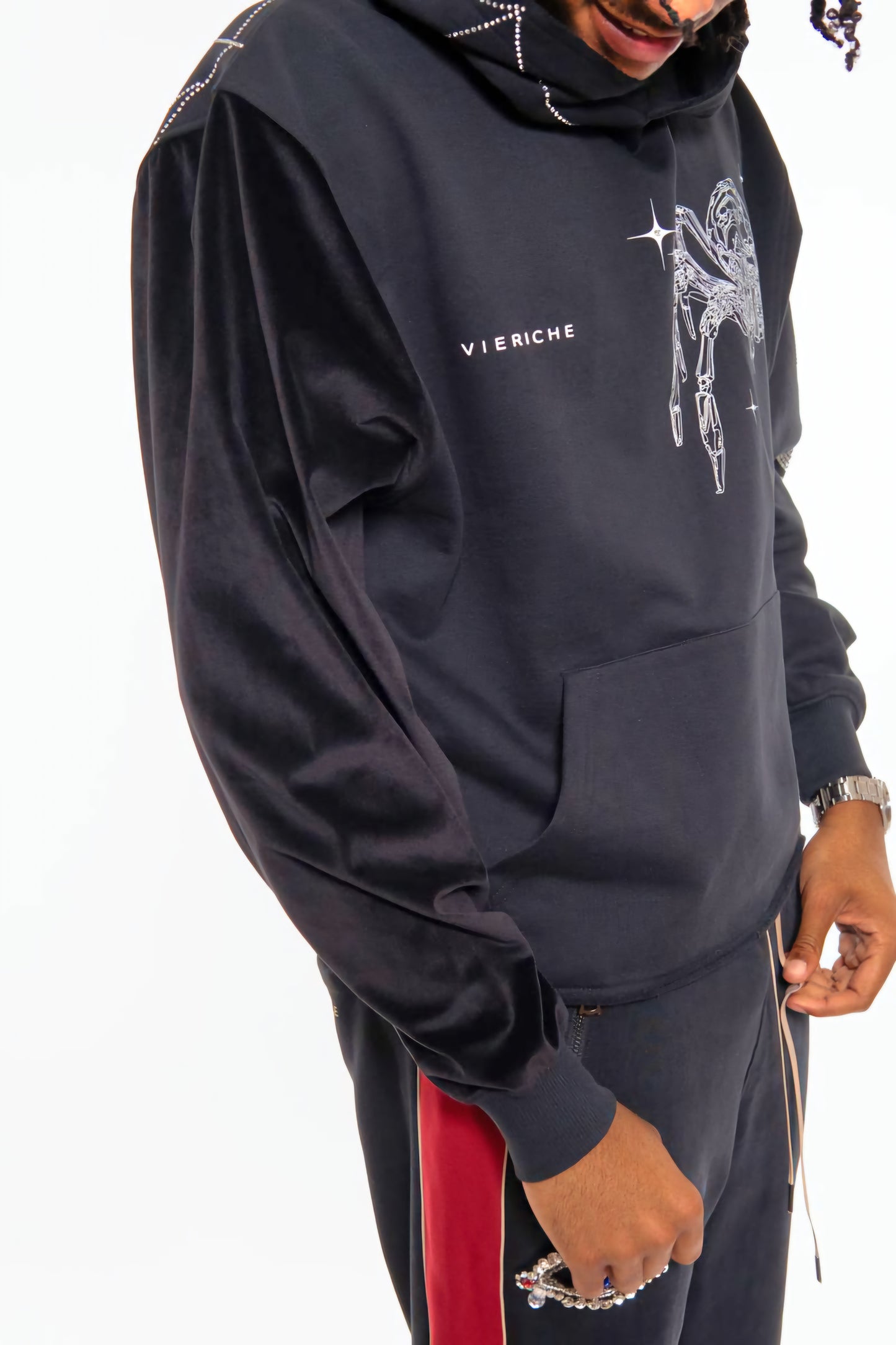 Vie Richie Venom Spider Rhinestone Hoodie