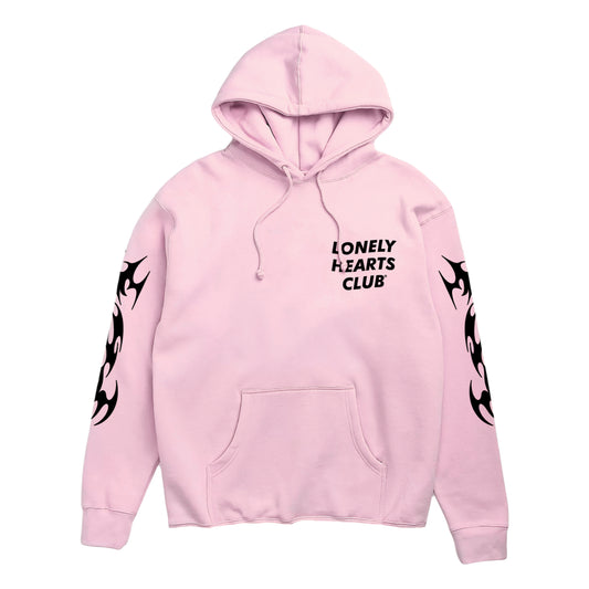 Lonely Hearts Club Send Me Your Playlist Heavyweight Cropped Hoodie (Light Pink)
