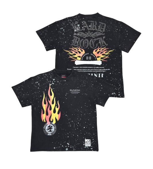 Gunzini Hard Rock Cropped Neck T-shirt