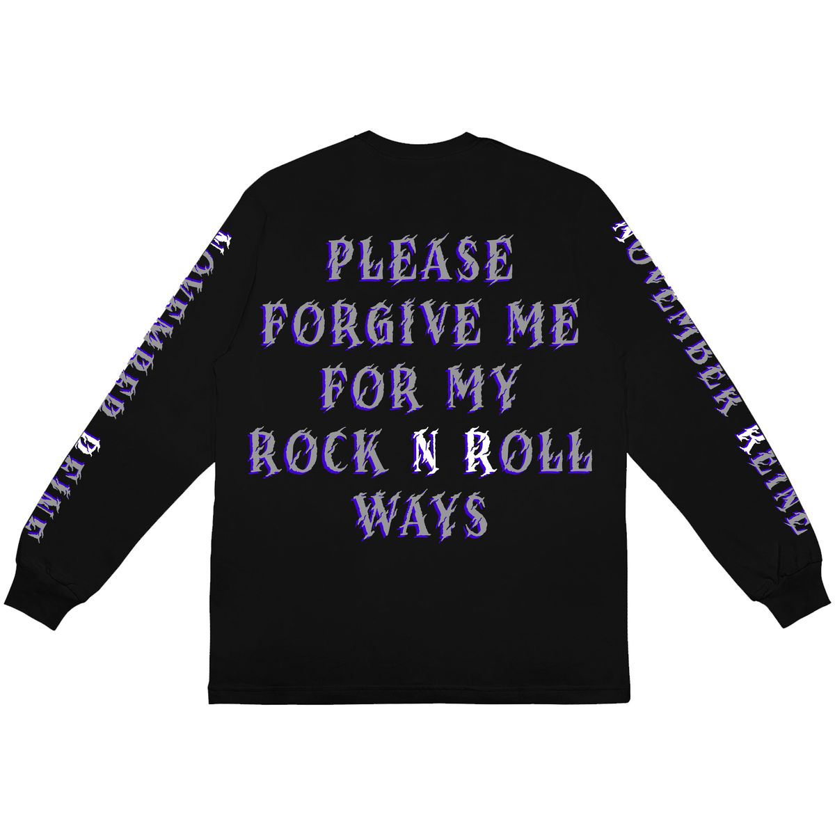 November Reine Rhinestone Money Lust Drugs Fame Luxury Heavyweight Long Sleeve T-shirt