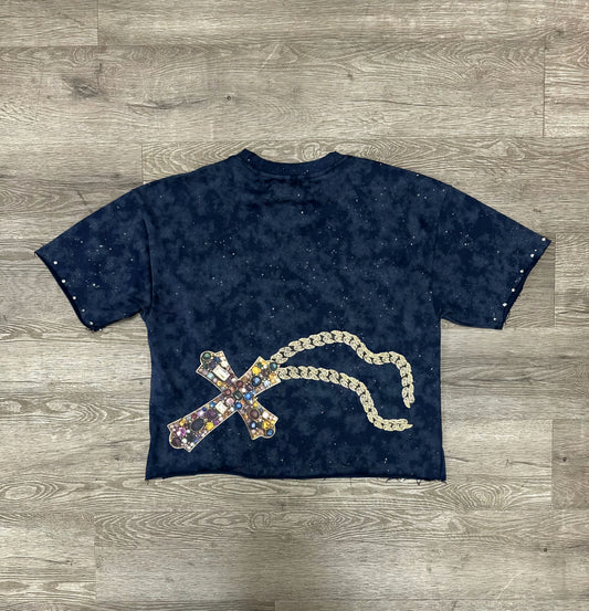 Black Keys Faith VVS Rhinestone Cropped T-shirt