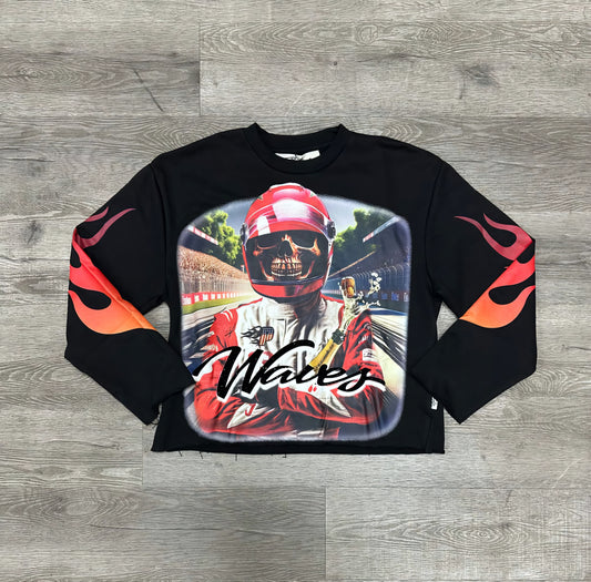 BKYS Waves Cropped Long Sleeve T-shirt