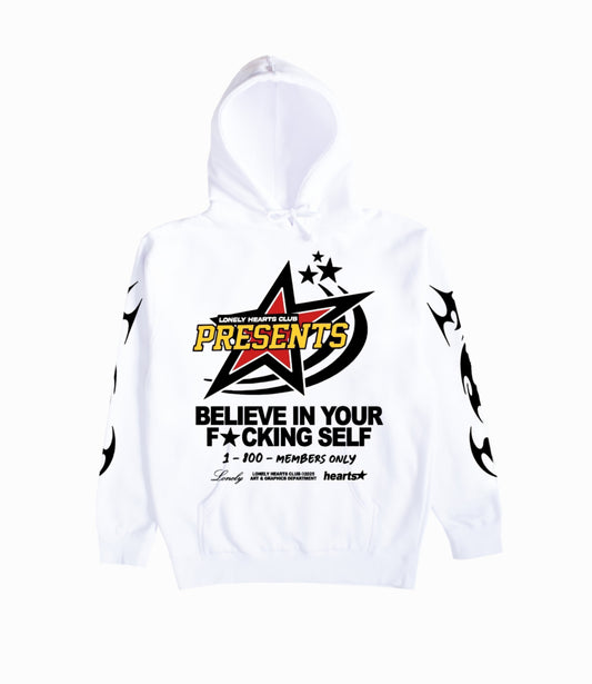 Lonely Hearts Club Believe In Yourself Hoodie(White)