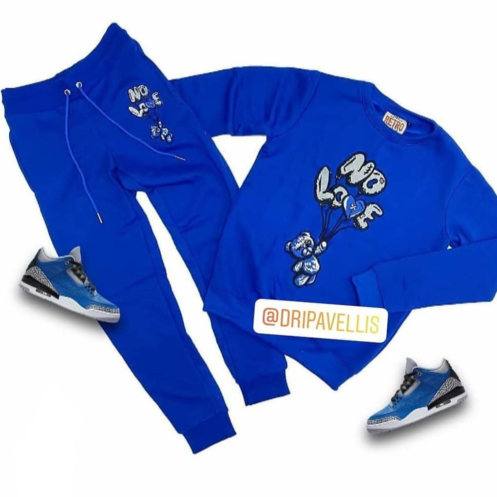 Retro Label No Love Royal Blue 3s Set