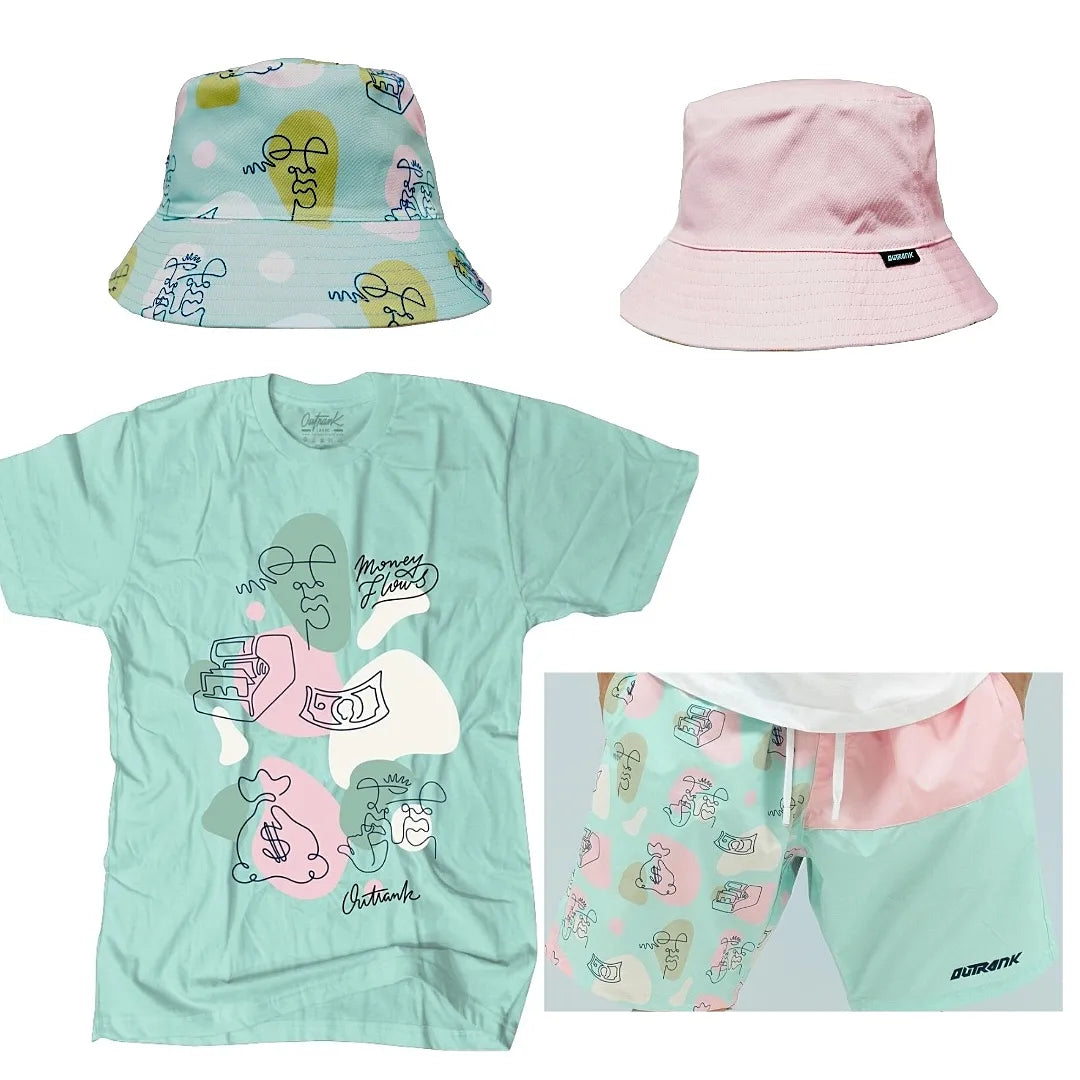 Outrank Money Flows Set With Reversible Bucket Hat