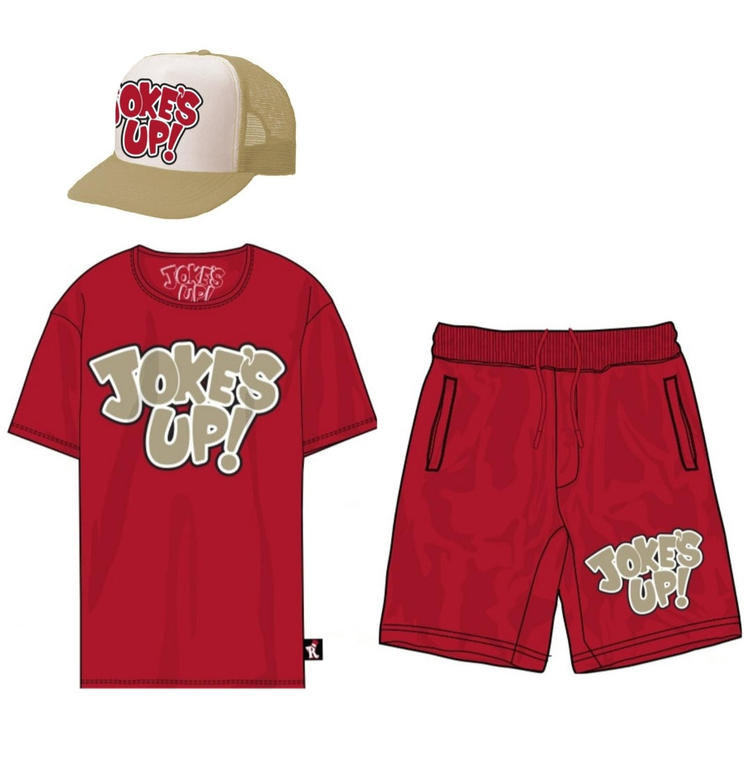 Jokes Up Cleavland Shorts Set & Matching Trucker Hat