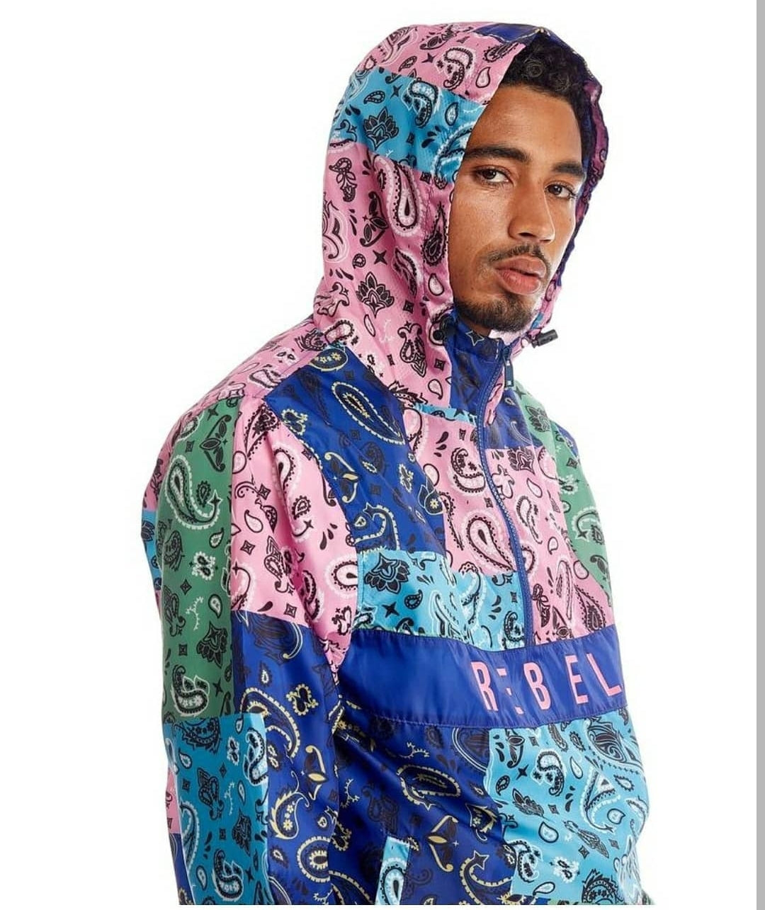 Rebel Life Multi Paisley Bandana Windbreaker