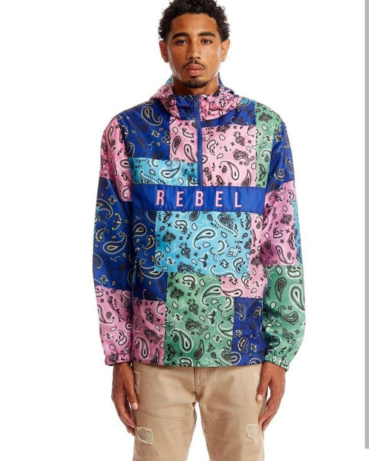 Rebel Life Multi Paisley Bandana Windbreaker