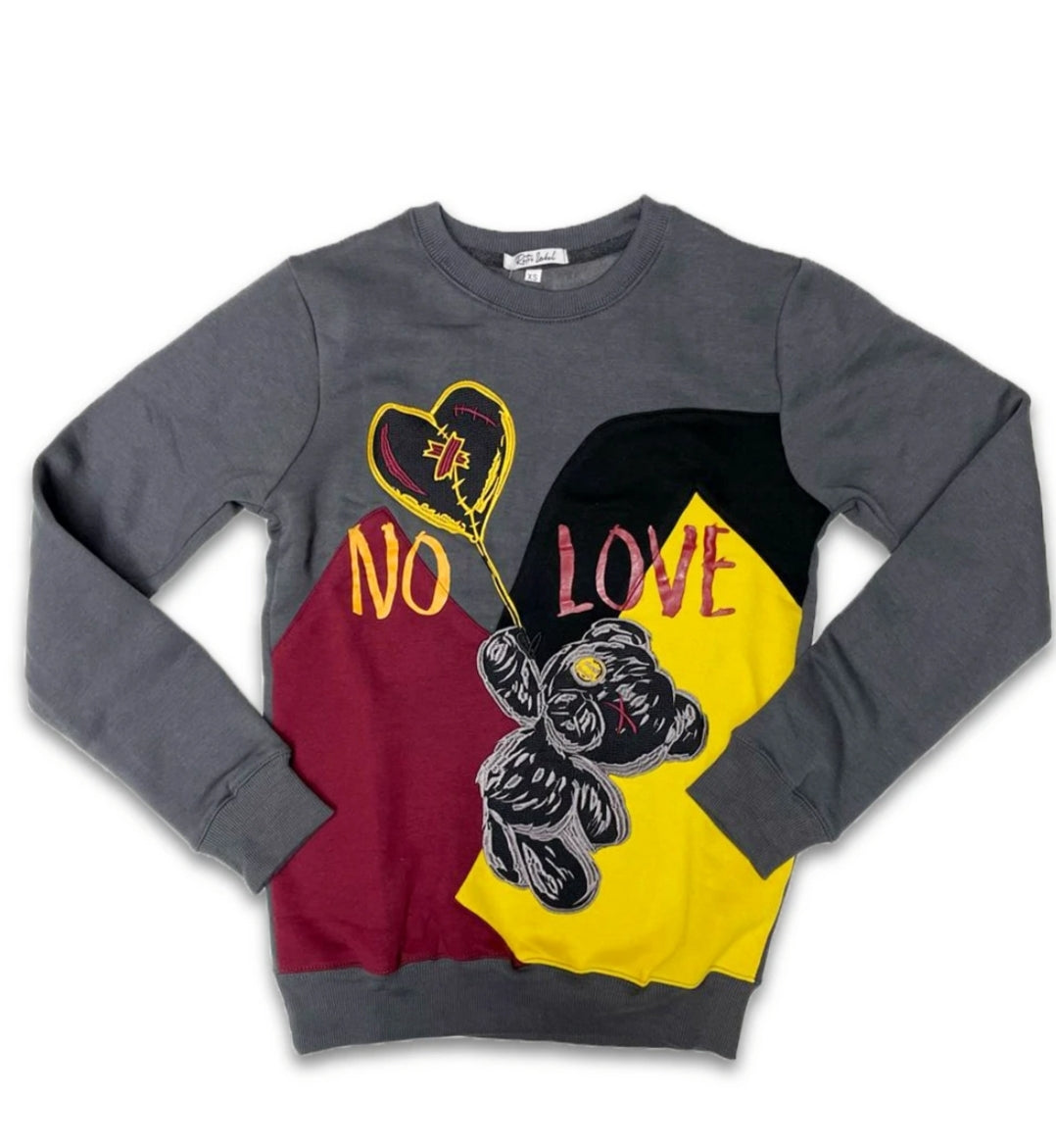 Retro Label No Love Crew Neck (Bordeaux 6s)