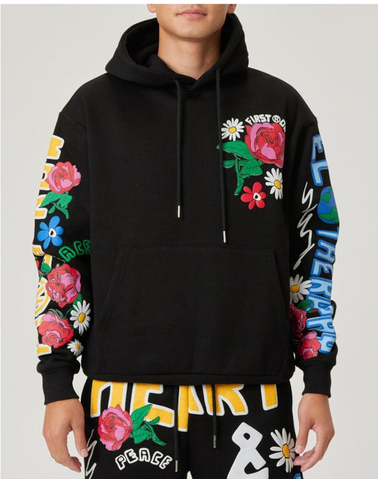 First Row Flower Puff Short Set